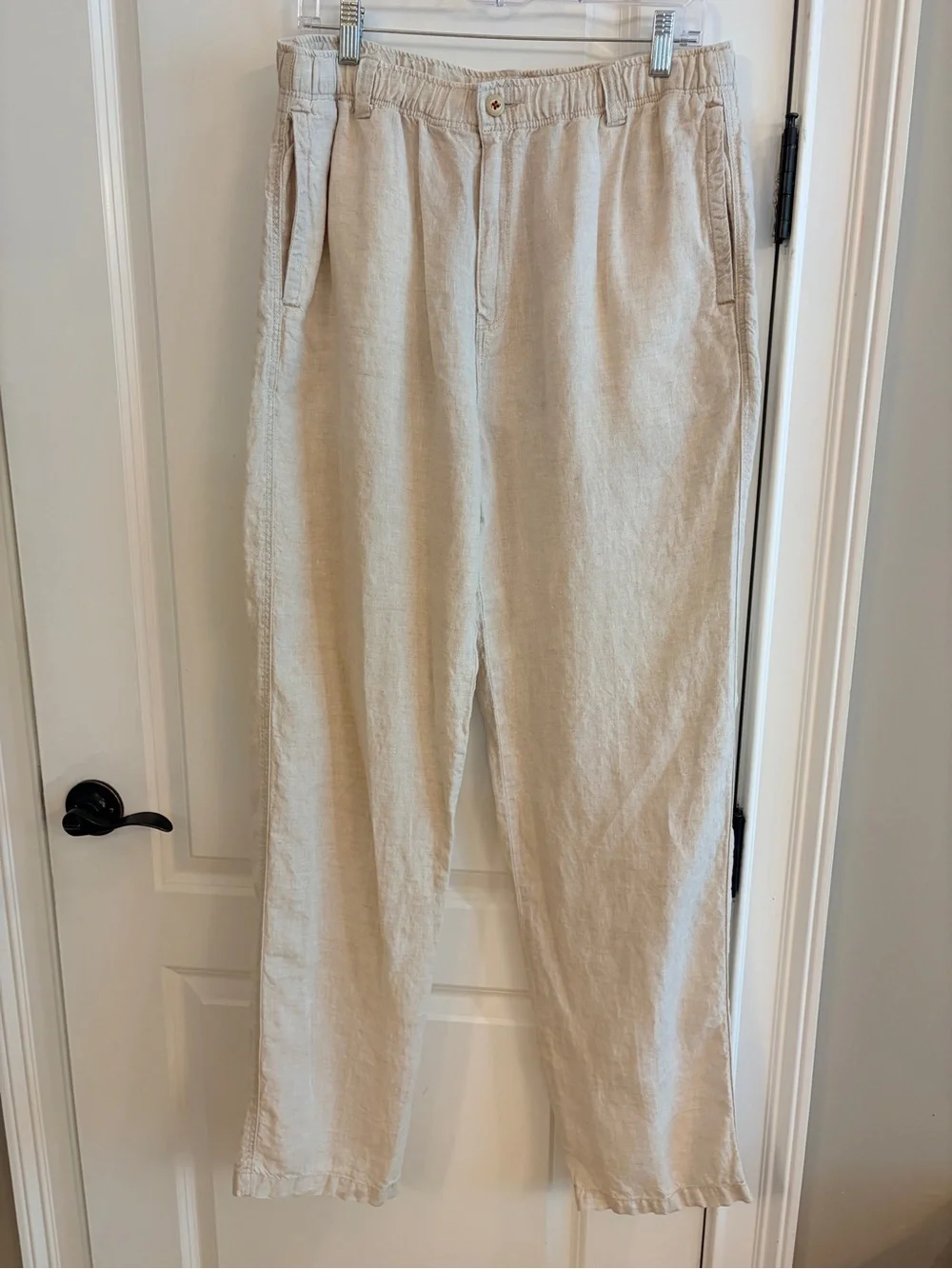 Tommy Bahama Relax 100% Linen Drawstring Pants Men’s Large Natural Beach Resort